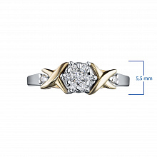 Кольцо из комбинированного золота с бриллиантами (изготовление)