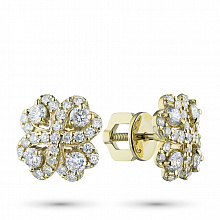 Пусеты из белого золота с бриллиантами (изготовление)