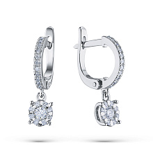 Серьги из белого золота c бриллиантами