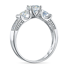 Классическое кольцо из белого золота c бриллиантами