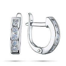Серьги из серебра c бриллиантами
