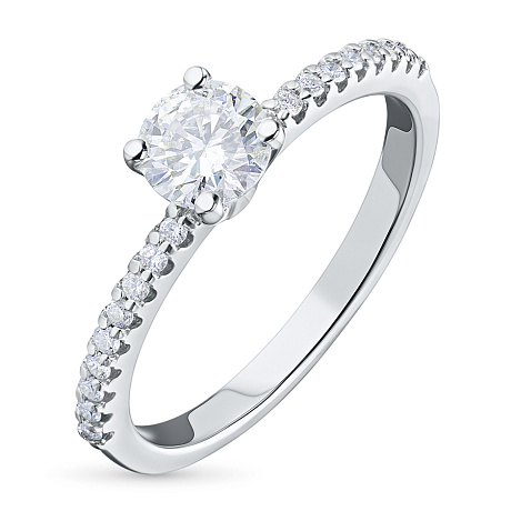 Кольцо из белого золота с бриллиантами