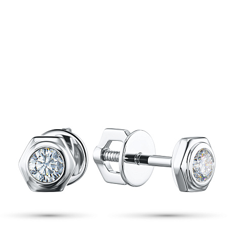 Пусеты из белого золота