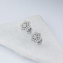 Пусеты из белого золота с бриллиантами (изготовление)