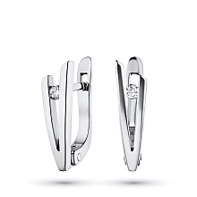 Серьги из серебра с бриллиантом