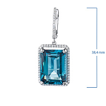 Серьги из белого золота с бриллиантами и топазами (изготовление)