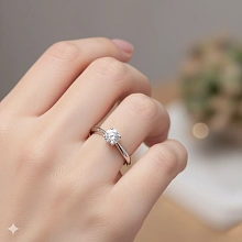 Классическое кольцо из серебра с бриллиантом