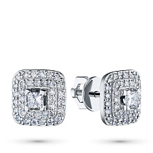 Пусеты из белого золота с бриллиантом (изготовление)