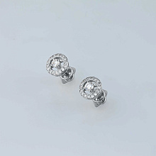 Пусеты из белого золота с бриллиантами (изготовление)