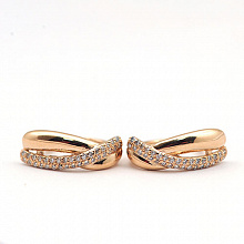 Серьги из красного золота с бриллиантом (изготовление)