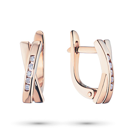 Серьги из красного золота с бриллиантами