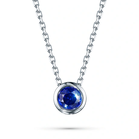 Колье из белого золота с сапфиром