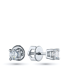 Пусеты из белого золота (изготовление) с бриллиантом