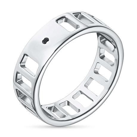 Обручальное кольцо из серебра с сапфиром