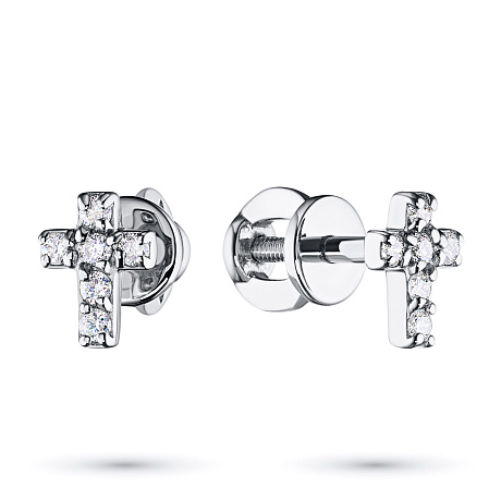 Пусеты из белого золота с бриллиантами