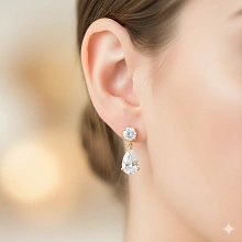 Пусеты из желтого золота c бриллиантами