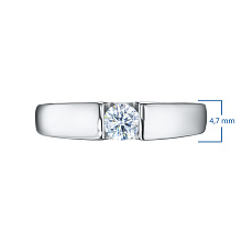 Классическое кольцо из белого золота с бриллиантом