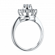 Классическое кольцо из белого золота c бриллиантами