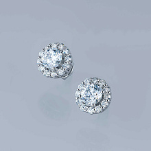 Пусеты из белого золота (изготовление) с бриллиантами