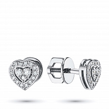 Пусеты из белого золота с бриллиантами (изготовление)