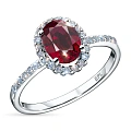 Кольцо из белого золота с рубином