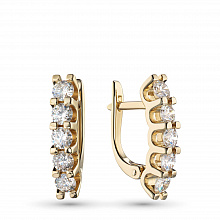 Серьги из желтого золота с бриллиантами (изготовление)