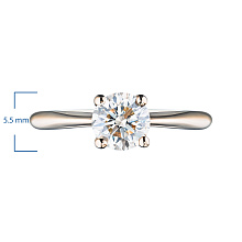 Классическое кольцо из красного золота с бриллиантом