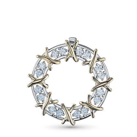 Подвеска из комбинированного золота с бриллиантами