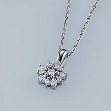 Классическая подвеска из серебра c бриллиантами