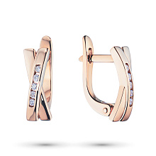 Серьги из красного золота с бриллиантами