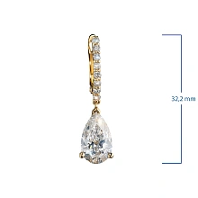 Серьги из желтого золота c бриллиантами