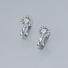 Серьги из серебра c бриллиантами