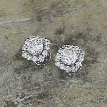 Пусеты из белого золота с бриллиантами (изготовление)