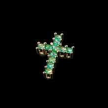 Подвеска из желтого золота с изумрудами и бриллиантами