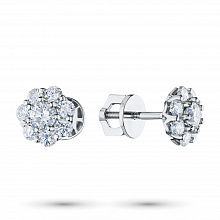 Пусеты из белого золота с бриллиантами (изготовление)