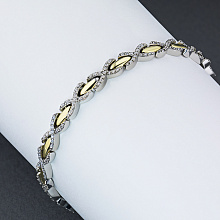 Браслет из комбинированного золота с бриллиантами (изготовление)