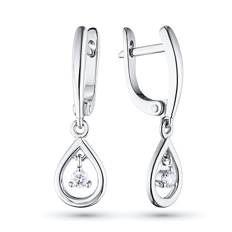 Серьги из серебра с бриллиантами