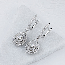 Серьги из белого золота с бриллиантами (изготовление)