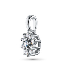 Классическая подвеска из серебра c бриллиантами