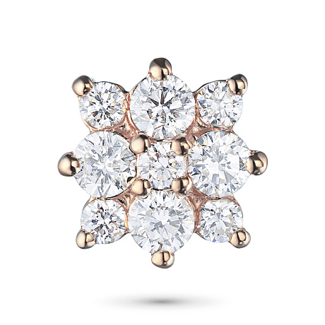 Классическая подвеска из красного золота с бриллиантами