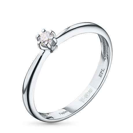 Помолвочное кольцо из белого золота с бриллиантом