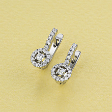 Серьги из белого золота c бриллиантами