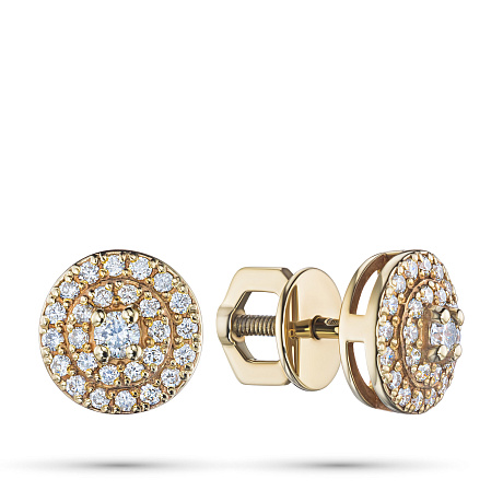 Пусеты из желтого золота