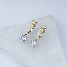 Серьги из комбинированного золота с бриллиантами (изготовление)