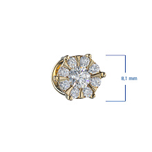 Пусеты из желтого золота c бриллиантами