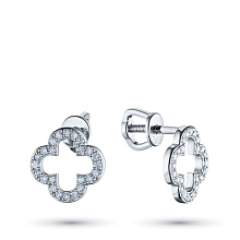 Пусеты из белого золота c бриллиантами выращенными