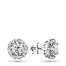 Пусеты из белого золота с бриллиантами (изготовление)