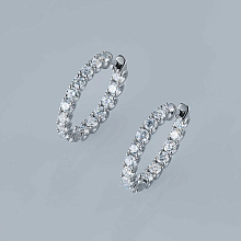 Серьги из белого золота c бриллиантами