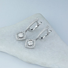 Серьги из белого золота (изготовление) с бриллиантом