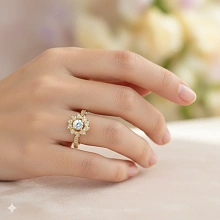 Классическое кольцо из желтого золота c бриллиантами